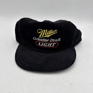 Miller Light Hat Beer‎ Corduroy Cap Snapback Genuine Draft Brewing Vintage 90s